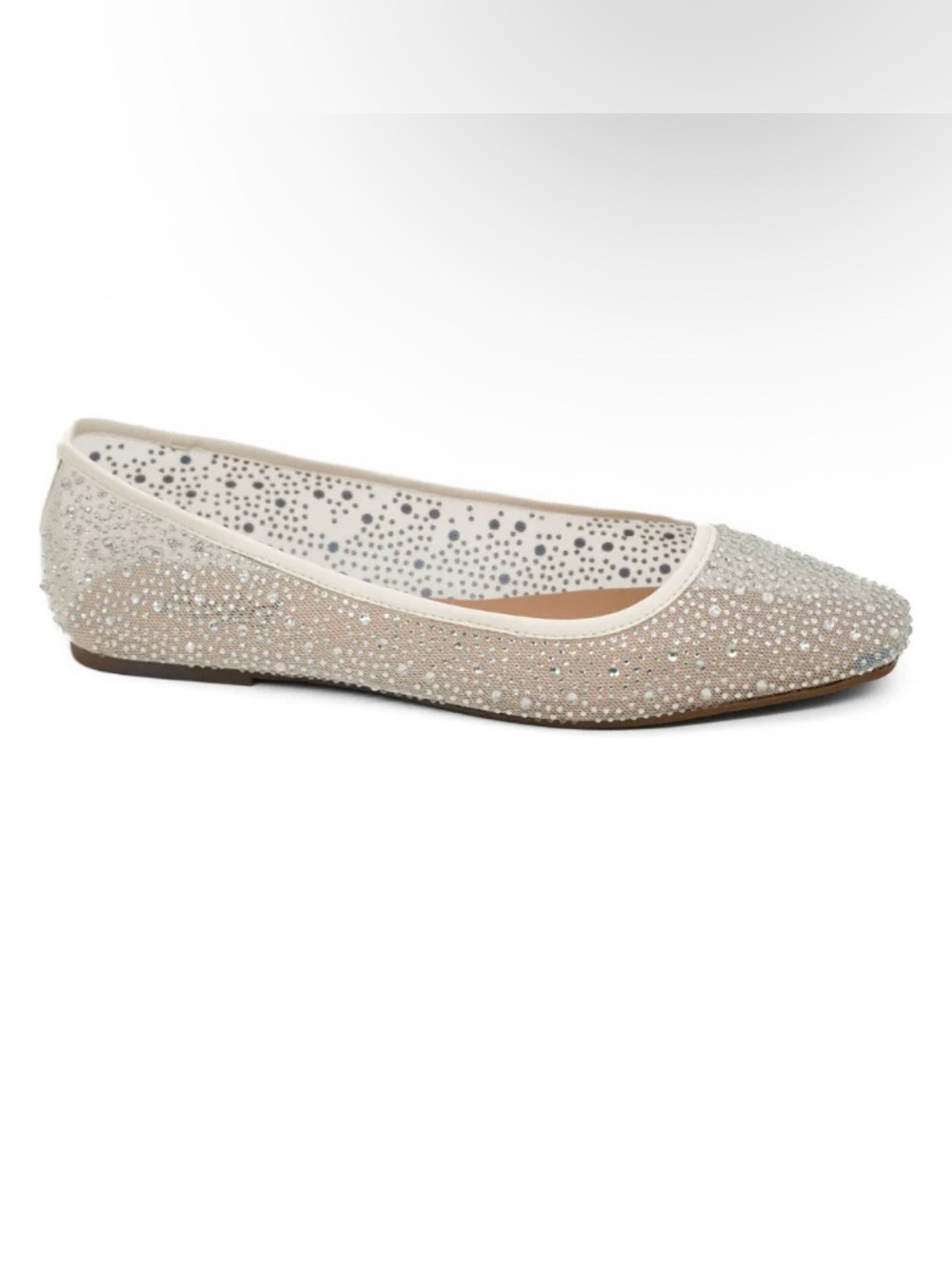 New Corkys It's a Vibe Rhinestone Embellished White Ballet Flat in White Sz 8 - Picture 3 of 11